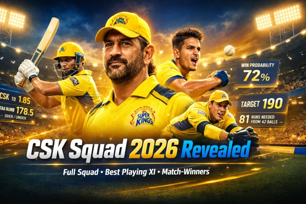 CSK Squad 2026 Revealed: Full Players List, Strongest Playing XI & Future Match-Winners